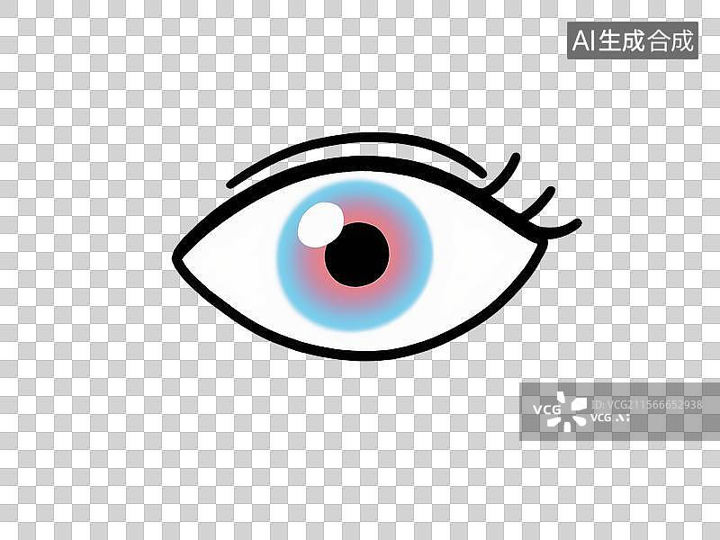 【AI数字艺术】单眼彩色负像的卡通插画图片素材