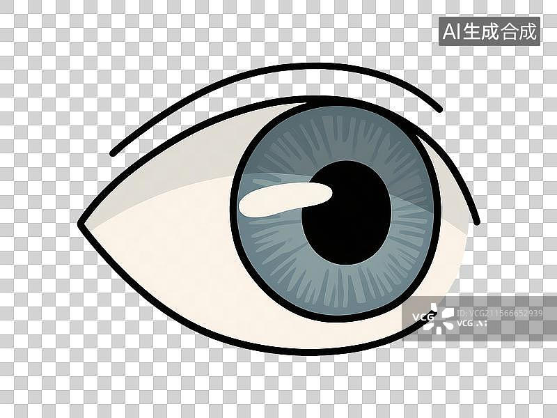 【AI数字艺术】单眼彩色负像的卡通插画图片素材