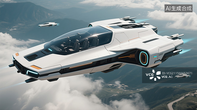 【AI数字艺术】未来科幻飞行器图片素材