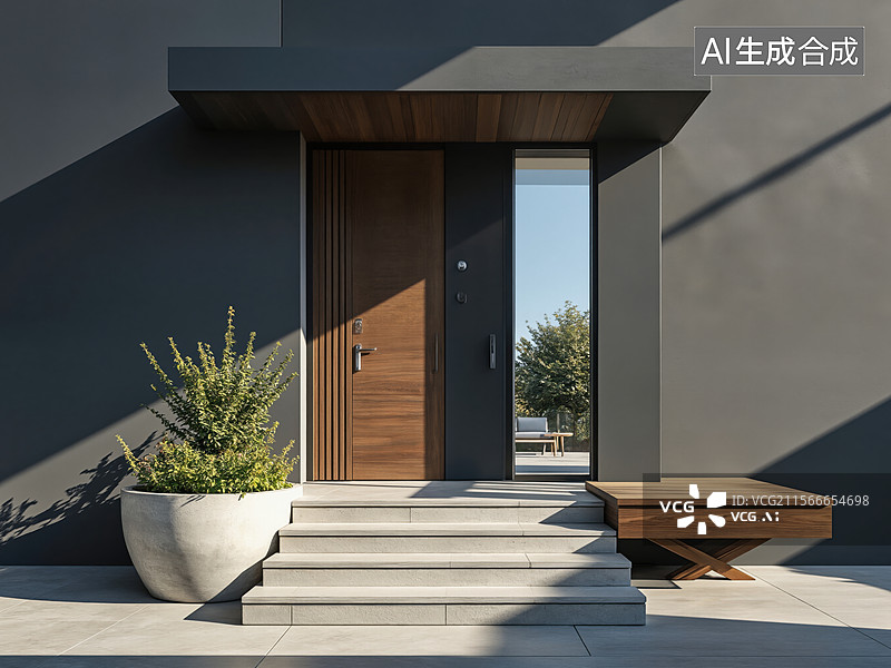 【AI数字艺术】现代简约住宅入口图片素材