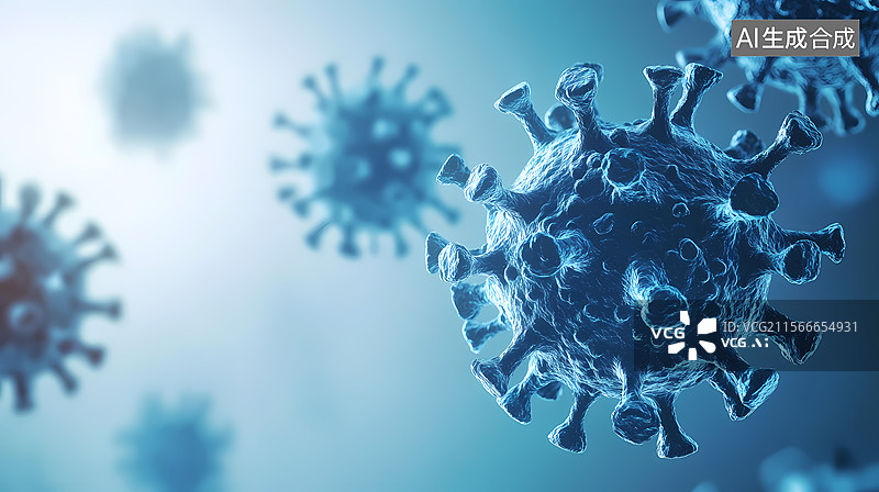 【AI数字艺术】病毒微观粒子科学图解图片素材