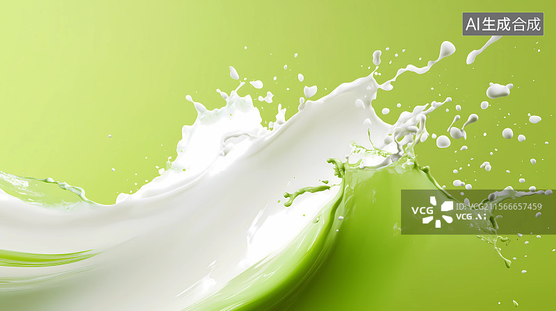 【AI数字艺术】泼洒的牛奶创意插画图片素材