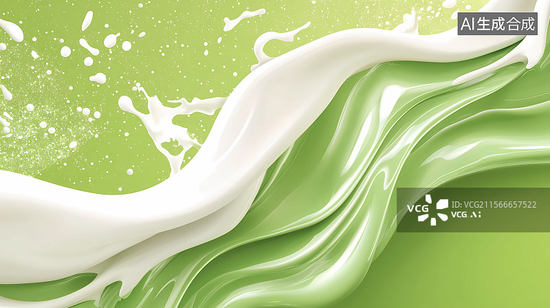【AI数字艺术】泼洒的牛奶创意插画图片素材