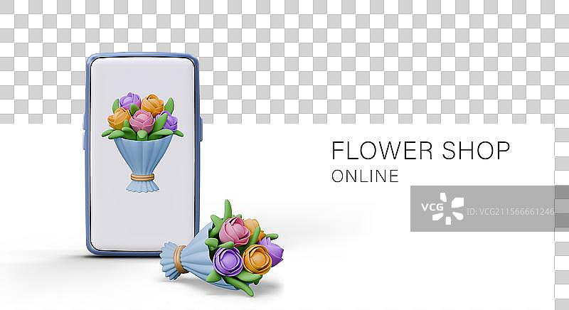 花店在线广告的花艺师图片素材