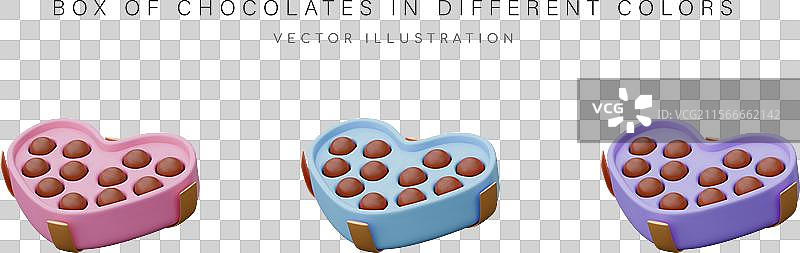 巧克力盒子的模板集合图片素材