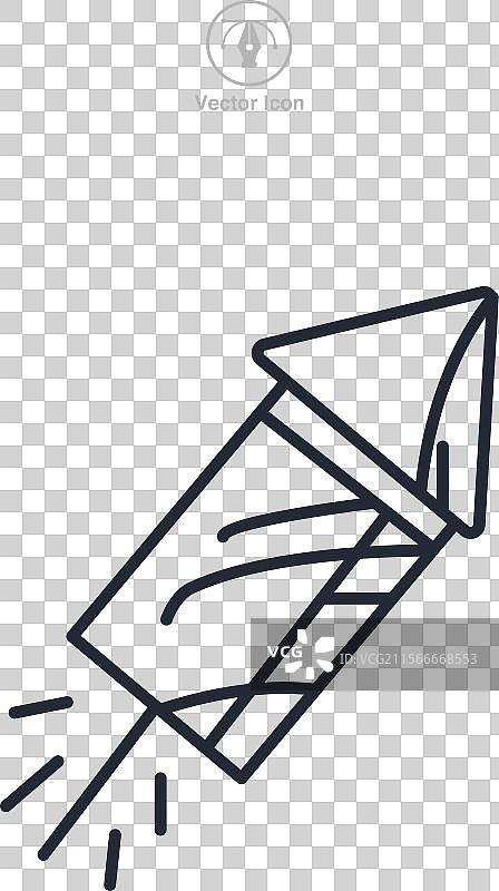 烟花火箭图标主题符号孤立于图片素材