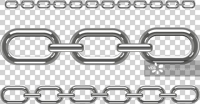 不同厚度的金属链条组合图片素材