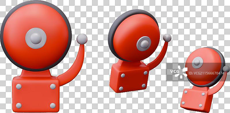 红色电气元件的火警报警器墙铃图片素材