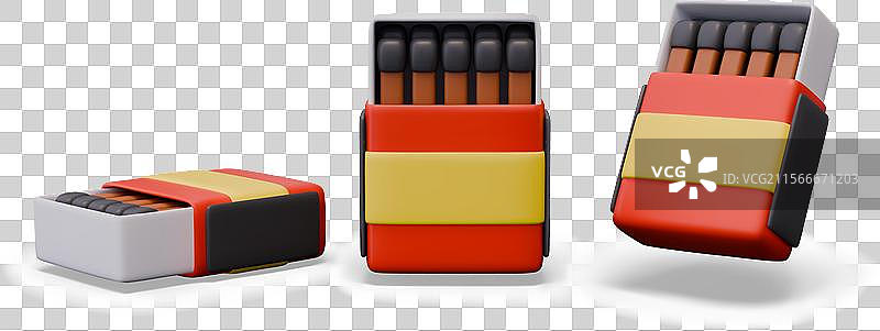 不同位置的真实火柴盒图片素材