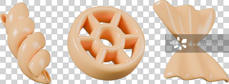 各种短意大利面的孤立组合图片素材