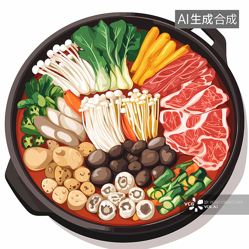 【AI数字艺术】美味的火锅盛宴图片素材