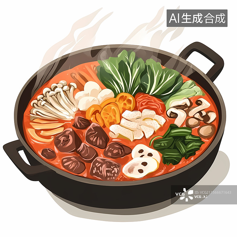 【AI数字艺术】美味的火锅盛宴图片素材