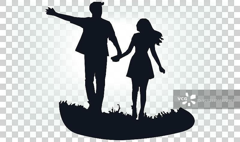 快乐的友谊日剪影图像图片素材