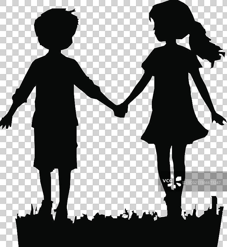 快乐的友谊日剪影图像图片素材