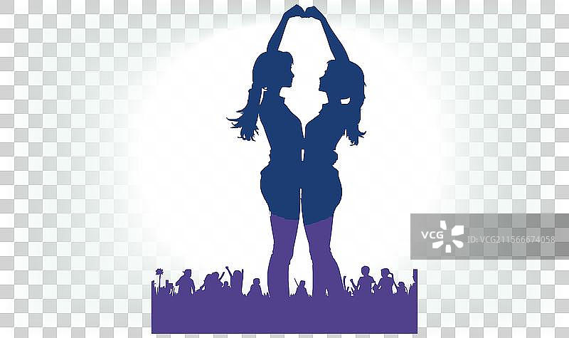 快乐的友谊日剪影图像图片素材