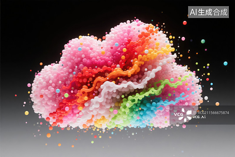 【AI数字艺术】五彩缤纷的抽象云朵图片素材