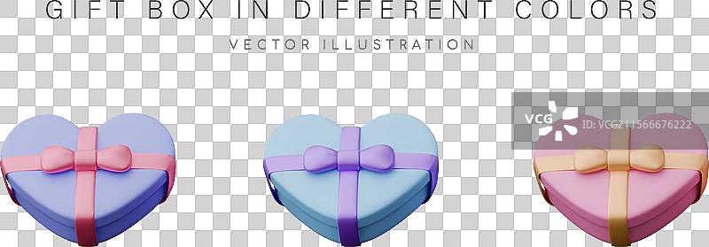 不同颜色的礼品盒集合图片素材