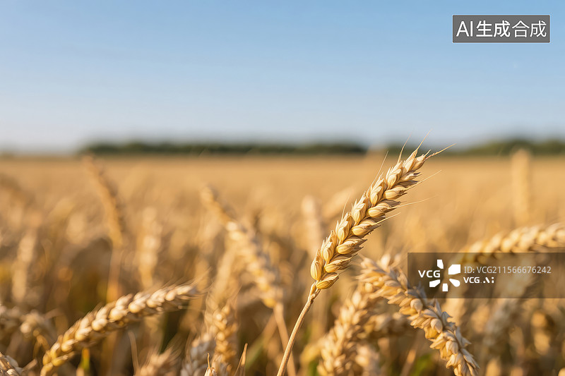 【AI数字艺术】金黄麦田图片素材