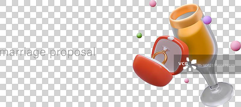 浪漫的婚礼求婚彩色横幅用于网站图片素材