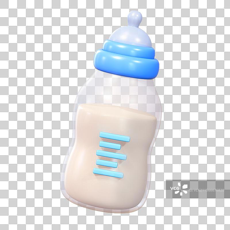 奶瓶母婴用品3D卡通插画元素图片素材