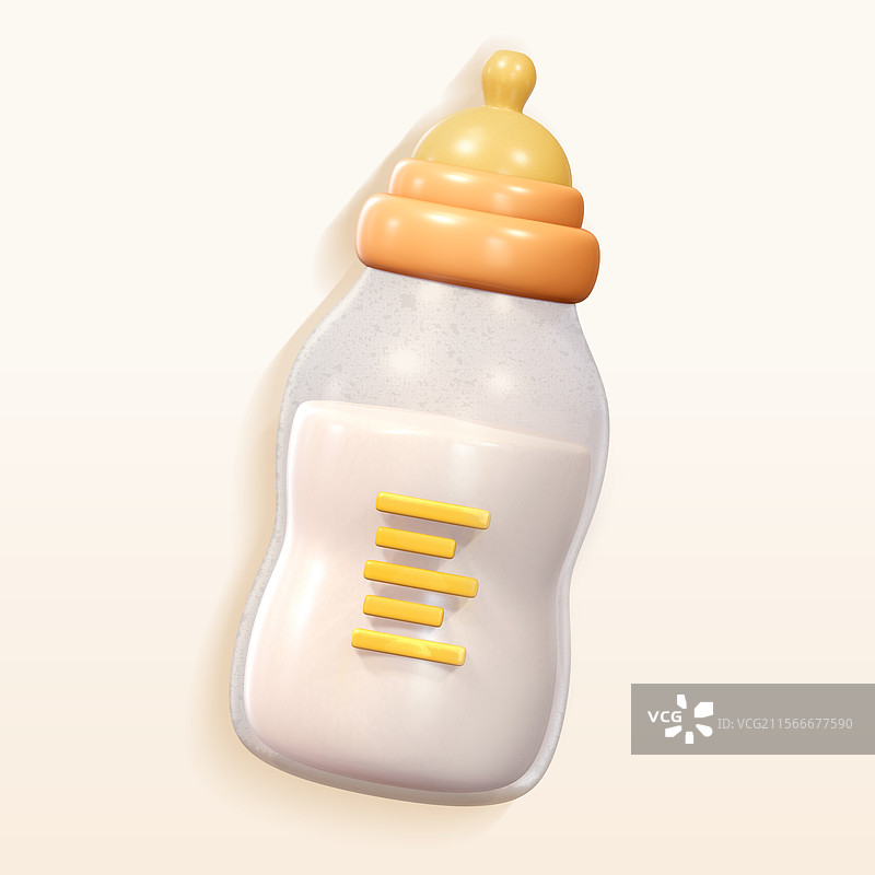 奶瓶母婴用品3D卡通插画图片素材