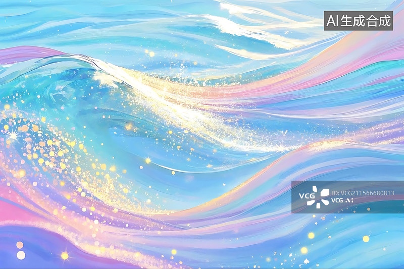 【AI数字艺术】梦幻海洋水彩画图片素材
