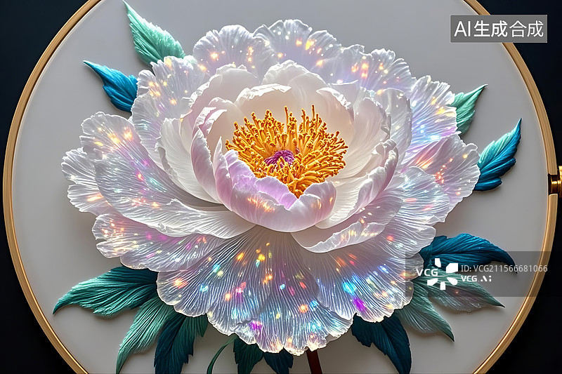 【AI数字艺术】璀璨光影绣花图图片素材