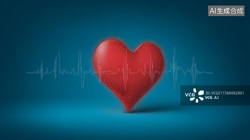 【AI数字艺术】心脏跳动和心血管健康图片素材