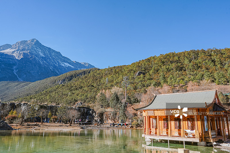 丽江-玉龙雪山国家风景名胜区-蓝月谷图片素材