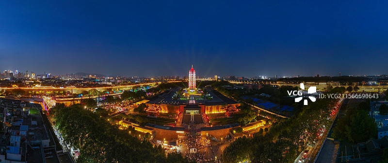 南京大报恩寺航拍全景夜景高清大片图片素材