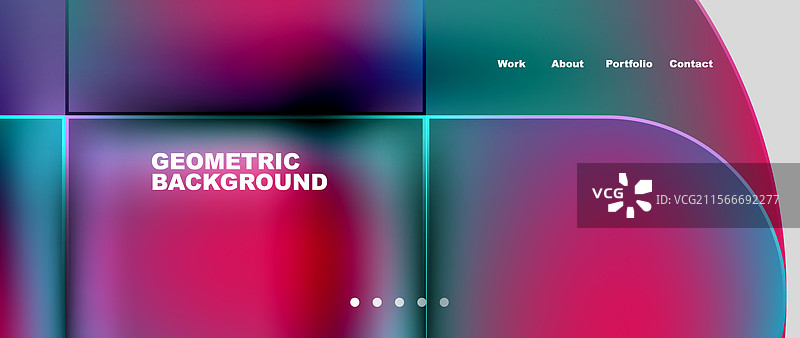 几何抽象玻璃效果，带有圆形和图片素材