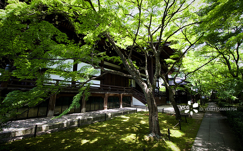 绿意中的真如堂古建筑图片素材