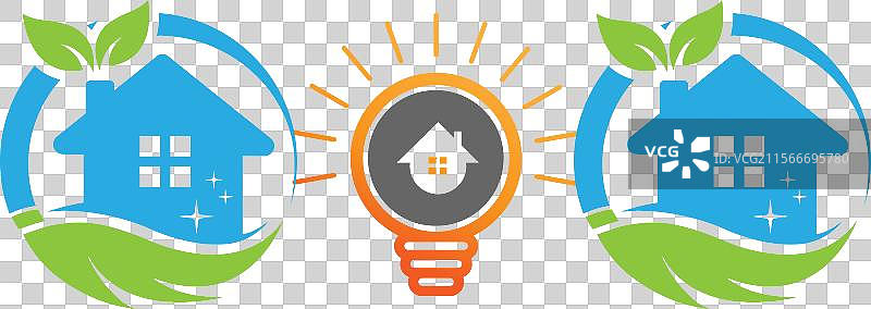 家居与环保清洁服务标志设计图片素材