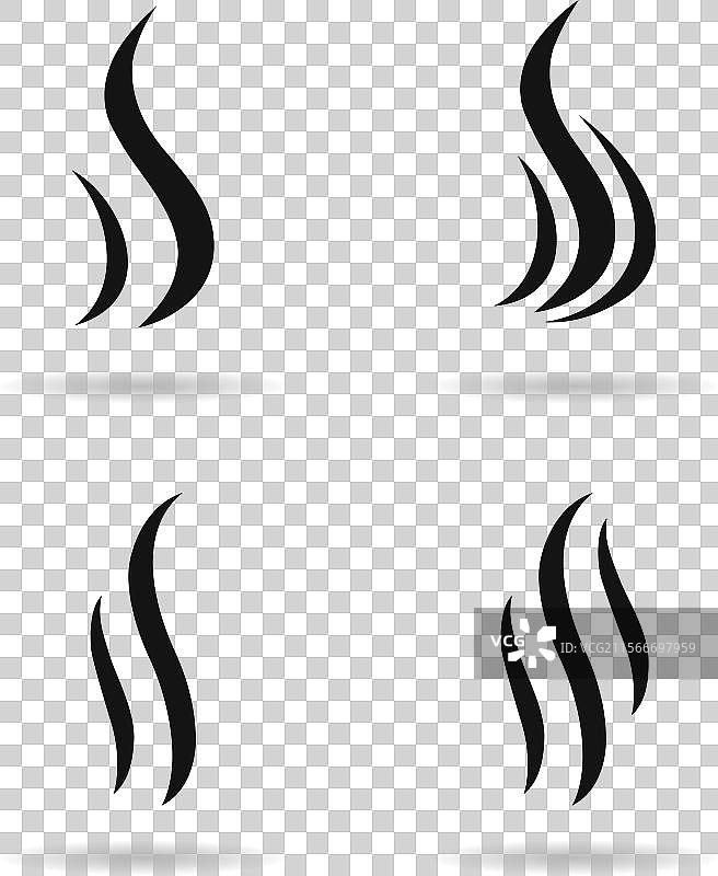 烟雾图标集或烟雾轮廓图标图片素材