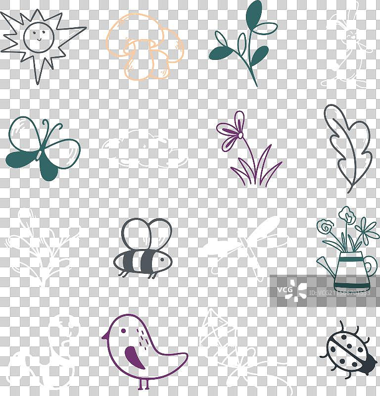 彩色婴儿无缝图案图片素材