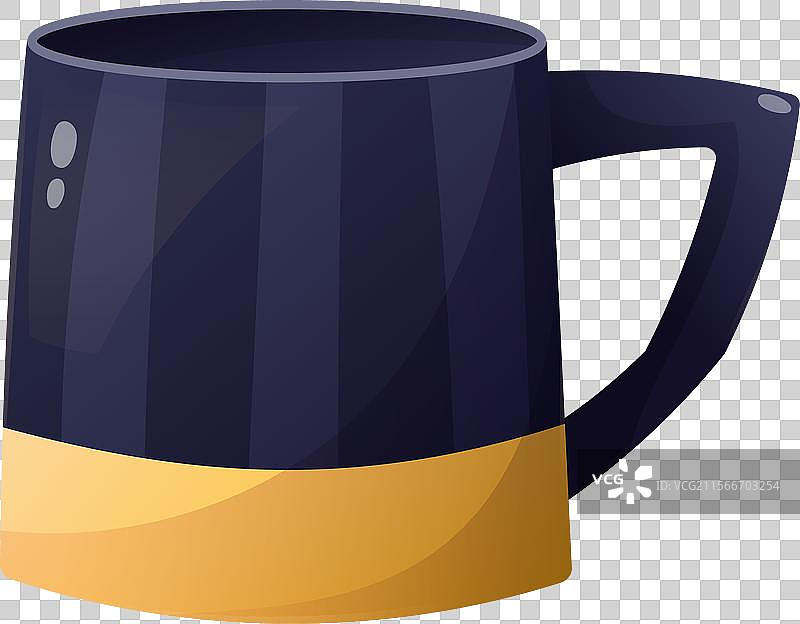 孤立的卡通陶瓷条纹饮品图片素材