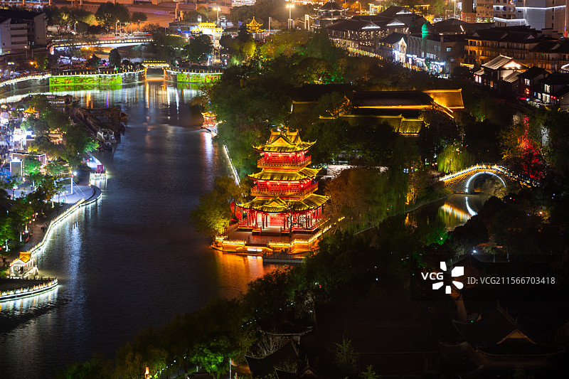 淮安里运河夜景图片素材