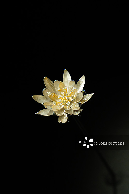 上海历史博物馆珠宝展-睡莲胸针及吊坠套装（日本，约1969）图片素材