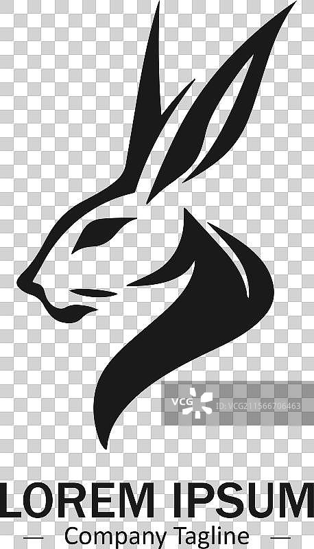 兔子标志设计图标轮廓孤立图片素材