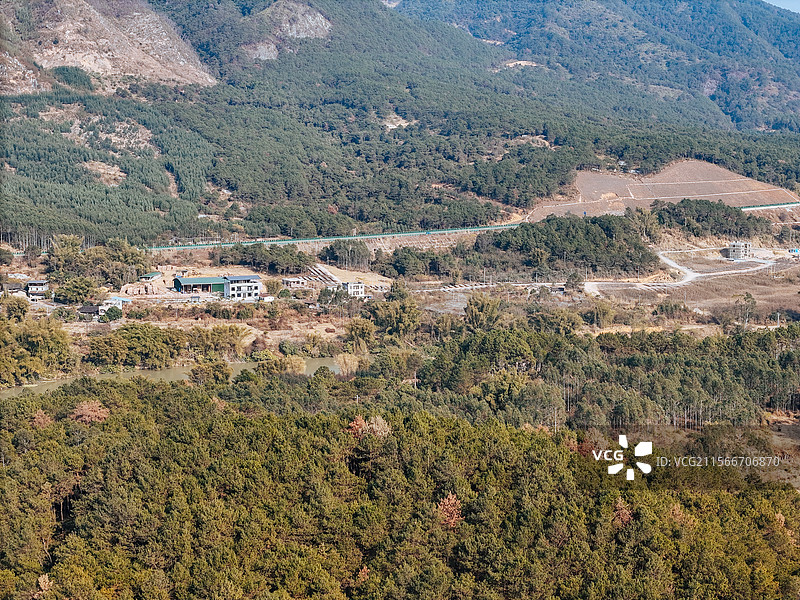 苍梧县 石桥镇 乌海线 龙盘村 城市 航拍图片素材