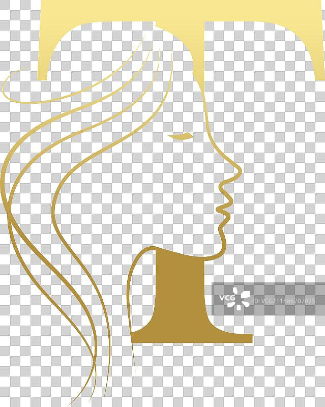 T字母美容面孔发型沙龙标志设计图片素材