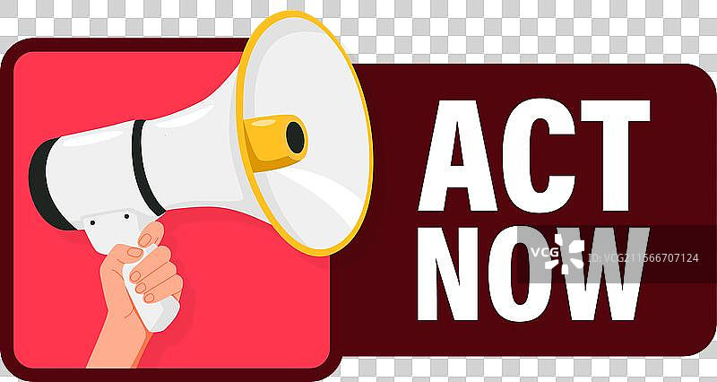 立即行动，手持扩音器进行宣布图片素材