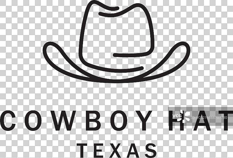 牛仔帽线条艺术简单设计标志图片素材