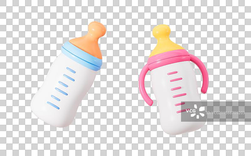 卡通婴儿奶瓶婴儿用品3D渲染图片素材