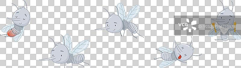 搞笑的蚊子角色，寄生虫昆虫图片素材