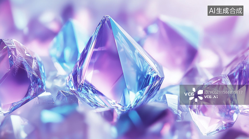 【AI数字艺术】钻石水晶华贵珠宝天然宝石彩色美丽图片素材