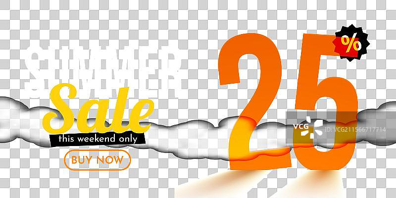 夏季海洋主题的25%折扣促销组合图片素材