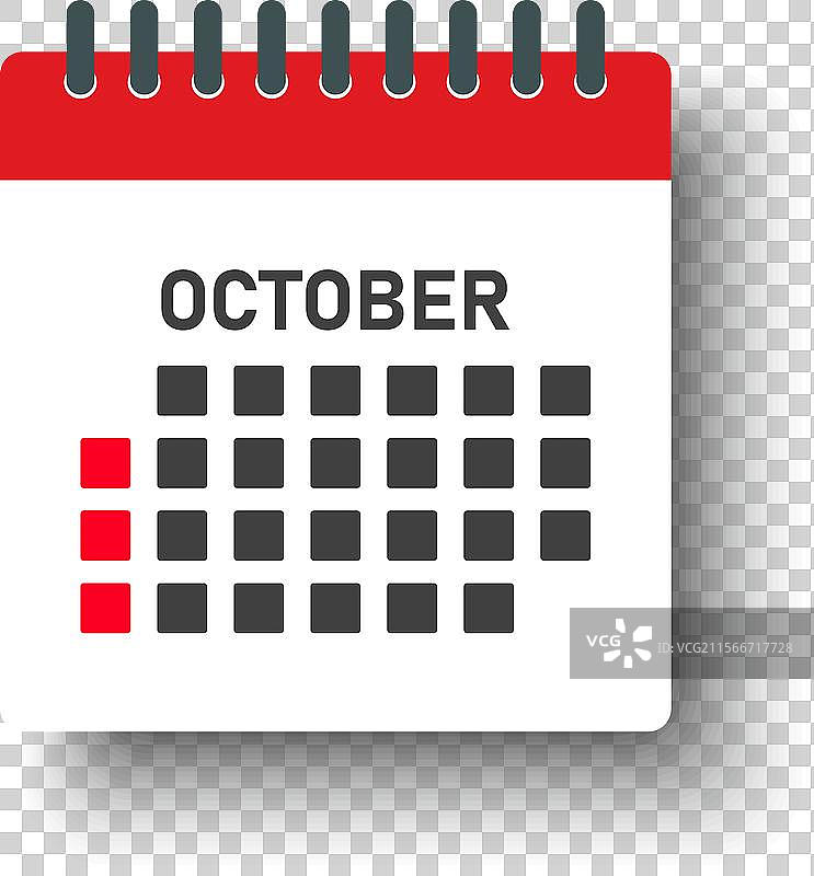 十月日历模板图标页面图片素材