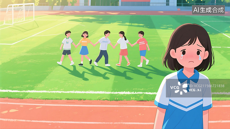 【AI数字艺术】遇到排挤要勇敢 被排挤的铮铮 平面手绘插画图片素材