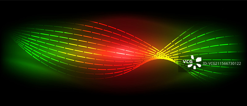 霓虹波浪线与渐变效果图片素材